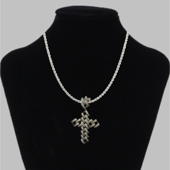Cross Pendant , Iced Out Jewelry, Hip Hop Pendant, Letter Pendant, Customized Pe - Picture 2 of 2
